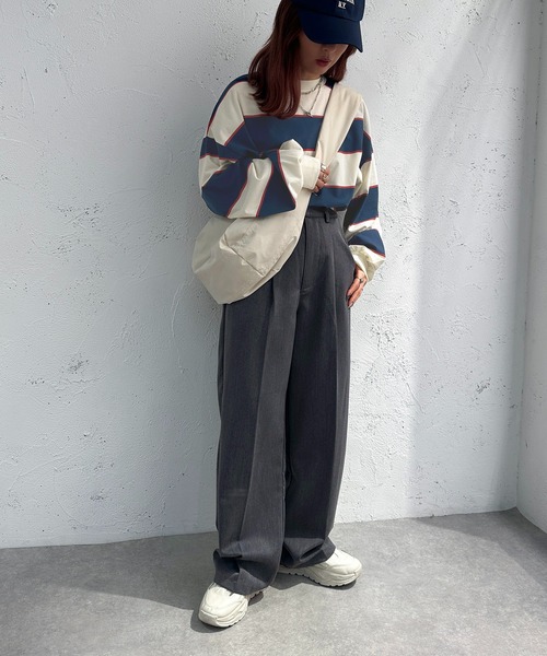 apres jour mignon(アプレジュールミニョン)の「マルチボーダートップス【ZOZOTOWN限定アイテム】(Tシャツ/カットソー・レディース・ブルー/グリーン・X-LARGE/フリー)」の7枚目の写真