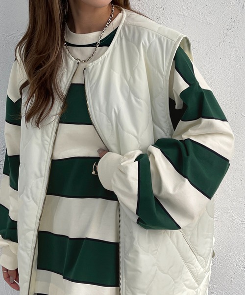apres jour mignon(アプレジュールミニョン)の「マルチボーダートップス【ZOZOTOWN限定アイテム】(Tシャツ/カットソー・レディース・ブルー/グリーン・X-LARGE/フリー)」の19枚目の写真