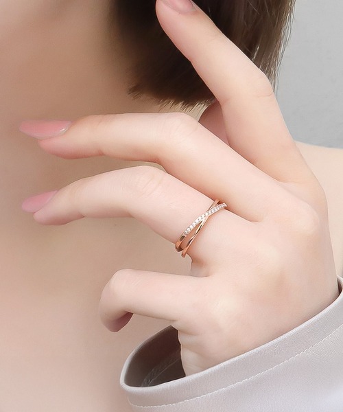 blackdia ocean（ブラックダイヤオーシャン）の「blackdia ocean レイヤードリング（リング・レディース・ゴールド/ピンクゴールド/シルバー・11号/13号/16号/18号）」の3枚目の写真