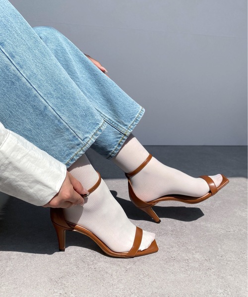 MAMIAN(マミアン)の「シンプル ストラップ サンダル (7.0cmヒール)(サンダル・レディース・ブラック/アイボリー/ブラウン/ベージュ/ミント/ライトオリーブ・S/M/L/LL)」の13枚目の写真