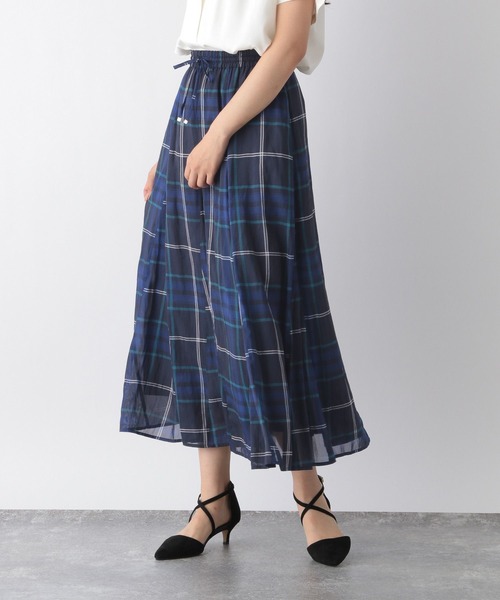 GLOBAL WORK(グローバルワーク)の「エアリーリラックスフレアスカート/171747(スカート・レディース・その他2/その他3/チェック/ダークグレー/ブルー/グレー系その他/カーキ/イエロー系その他3/ブルー系その他7/その他・FREE/SHORT)」の6枚目の写真
