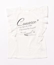 CONVERSE/コンバース　キッズ　袖フリルプリントTシャツ