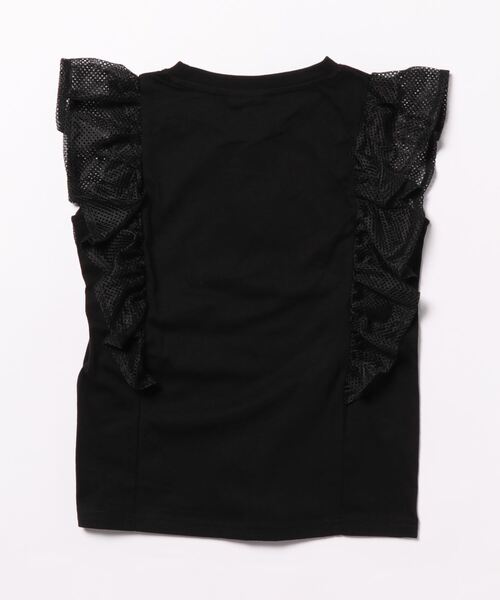 CONVERSE(コンバース)の「CONVERSE/コンバース キッズ 袖フリルプリントTシャツ(Tシャツ/カットソー・キッズ・ブラック/オフホワイト・140/160/150/130)」の3枚目の写真