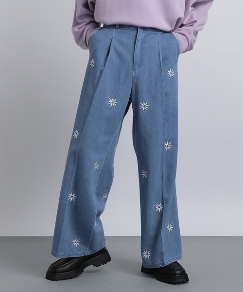 HARE(ハレ)の「【SET UP対応】フラワーシシュウバギーデニムパンツ(HARE)(デニムパンツ・メンズ・ブルー/ネイビー・FREE)」の9枚目の写真