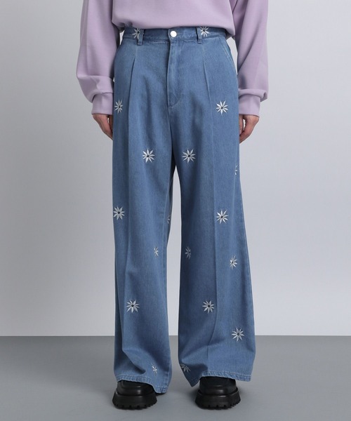 HARE(ハレ)の「【SET UP対応】フラワーシシュウバギーデニムパンツ(HARE)(デニムパンツ・メンズ・ブルー/ネイビー・FREE)」の16枚目の写真