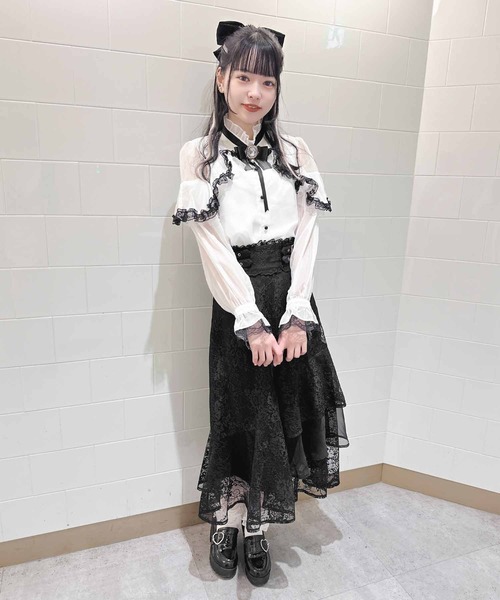 ROJITA(ロジータ)の「総レースアシメティアードロングスカート(スカート・レディース・ピンクベージュ/ブラック/パープル/ピンク・FREE)」の9枚目の写真