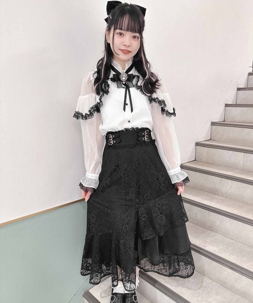 ROJITA(ロジータ)の「総レースアシメティアードロングスカート(スカート・レディース・ピンクベージュ/ブラック/パープル/ピンク・FREE)」の10枚目の写真