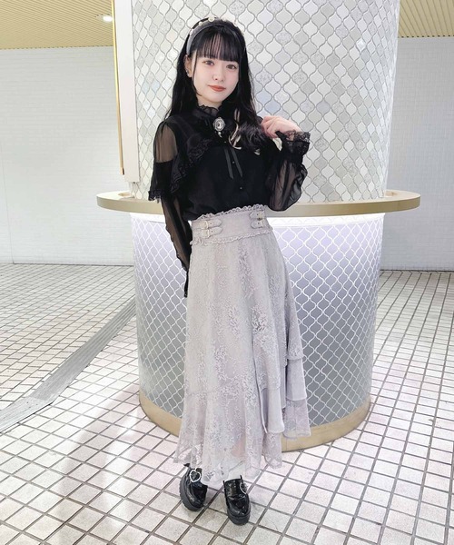 ROJITA(ロジータ)の「総レースアシメティアードロングスカート(スカート・レディース・ピンクベージュ/ブラック/パープル/ピンク・FREE)」の17枚目の写真