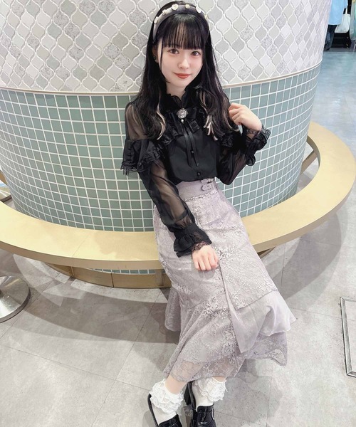ROJITA(ロジータ)の「総レースアシメティアードロングスカート(スカート・レディース・ピンクベージュ/ブラック/パープル/ピンク・FREE)」の18枚目の写真