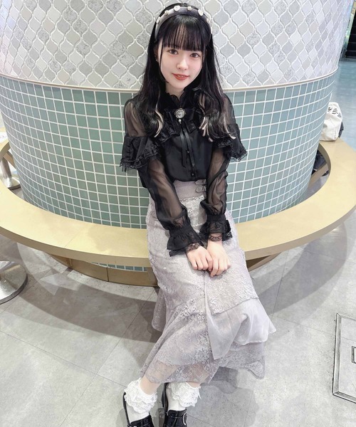 ROJITA(ロジータ)の「総レースアシメティアードロングスカート(スカート・レディース・ピンクベージュ/ブラック/パープル/ピンク・FREE)」の12枚目の写真