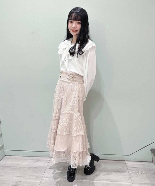 ROJITA(ロジータ)の「総レースアシメティアードロングスカート(スカート・レディース・ピンクベージュ/ブラック/パープル/ピンク・FREE)」の19枚目の写真