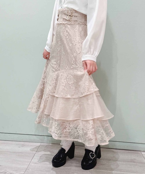ROJITA(ロジータ)の「総レースアシメティアードロングスカート(スカート・レディース・ピンクベージュ/ブラック/パープル/ピンク・FREE)」の13枚目の写真