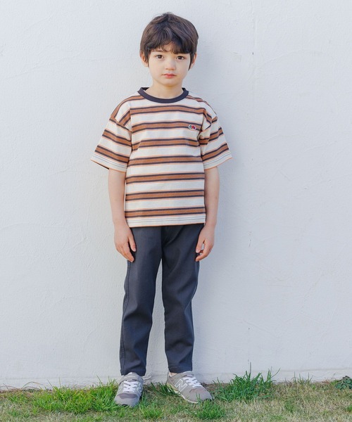 FRUIT OF THE LOOM（フルーツオブザルーム）の「【Fruit Of The Loom(フルーツオブザルーム)】別注マルチボーダーTシャツ(KIDS)（Tシャツ/カットソー・キッズ・アイボリー/グリーン/パープル・110cm/130cm/120cm/140cm）」の20枚目の写真