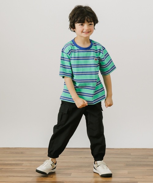 FRUIT OF THE LOOM（フルーツオブザルーム）の「【Fruit Of The Loom(フルーツオブザルーム)】別注マルチボーダーTシャツ(KIDS)（Tシャツ/カットソー・キッズ・アイボリー/グリーン/パープル・110cm/130cm/120cm/140cm）」の17枚目の写真