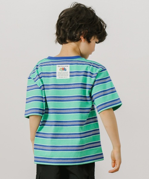 FRUIT OF THE LOOM（フルーツオブザルーム）の「【Fruit Of The Loom(フルーツオブザルーム)】別注マルチボーダーTシャツ(KIDS)（Tシャツ/カットソー・キッズ・アイボリー/グリーン/パープル・110cm/130cm/120cm/140cm）」の21枚目の写真