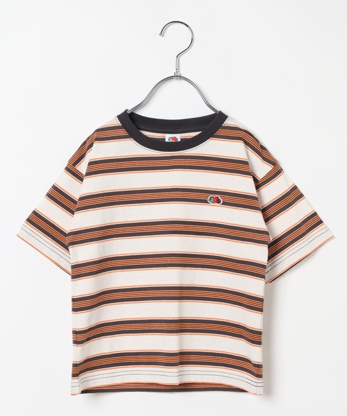 FRUIT OF THE LOOM（フルーツオブザルーム）の「【Fruit Of The Loom(フルーツオブザルーム)】別注マルチボーダーTシャツ(KIDS)（Tシャツ/カットソー・キッズ・アイボリー/グリーン/パープル・110cm/130cm/120cm/140cm）」の18枚目の写真