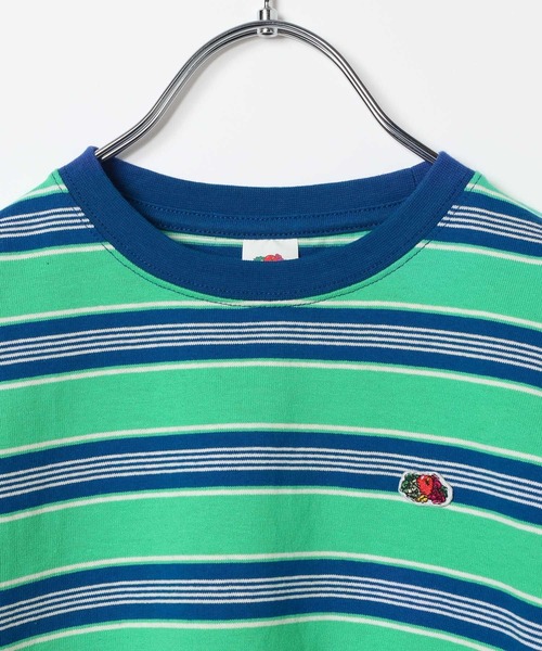 FRUIT OF THE LOOM（フルーツオブザルーム）の「【Fruit Of The Loom(フルーツオブザルーム)】別注マルチボーダーTシャツ(KIDS)（Tシャツ/カットソー・キッズ・アイボリー/グリーン/パープル・110cm/130cm/120cm/140cm）」の6枚目の写真