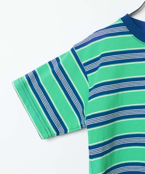 FRUIT OF THE LOOM（フルーツオブザルーム）の「【Fruit Of The Loom(フルーツオブザルーム)】別注マルチボーダーTシャツ(KIDS)（Tシャツ/カットソー・キッズ・アイボリー/グリーン/パープル・110cm/130cm/120cm/140cm）」の16枚目の写真