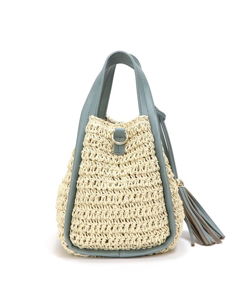 Bermosa（ベルモサ）の「タッセル付き かごバッグ（かごバッグ・レディース・ブラック/ピンクベージュ/ブラウン系その他/ブルー/マスタード・FREE）」の17枚目の写真