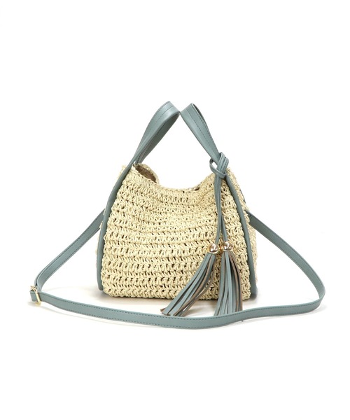 Bermosa（ベルモサ）の「タッセル付き かごバッグ（かごバッグ・レディース・ブラック/ピンクベージュ/ブラウン系その他/ブルー/マスタード・FREE）」の20枚目の写真