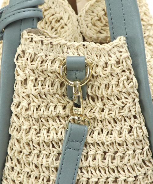 Bermosa（ベルモサ）の「タッセル付き かごバッグ（かごバッグ・レディース・ブラック/ピンクベージュ/ブラウン系その他/ブルー/マスタード・FREE）」の21枚目の写真