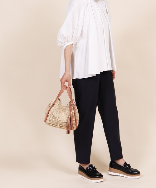 Bermosa（ベルモサ）の「タッセル付き かごバッグ（かごバッグ・レディース・ブラック/ピンクベージュ/ブラウン系その他/ブルー/マスタード・FREE）」の15枚目の写真