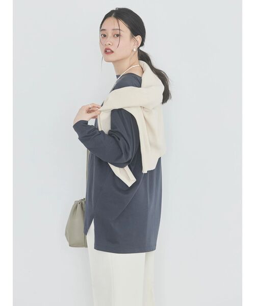 AMERICAN HOLIC(アメリカンホリック)の「デザインスリーブサイドスリットカットチュニック(チュニック・レディース・サックスブルー/ピンク/ネイビー/オフホワイト/その他7・M/L)」の6枚目の写真