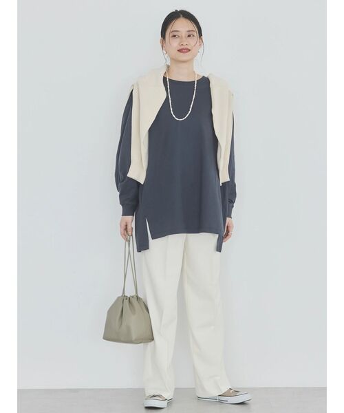 AMERICAN HOLIC(アメリカンホリック)の「デザインスリーブサイドスリットカットチュニック(チュニック・レディース・サックスブルー/ピンク/ネイビー/オフホワイト/その他7・M/L)」の8枚目の写真