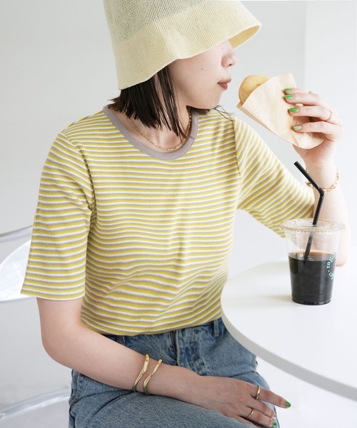 【WEB限定】マルチボーダーリンガーTシャツ