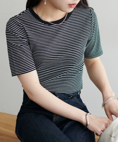 【WEB限定】マルチボーダーリンガーTシャツ