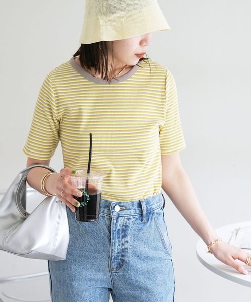 【WEB限定】マルチボーダーリンガーTシャツ