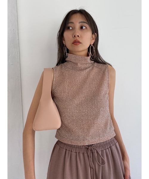 SNIDEL（スナイデル）の「ラメカットハイネック（Tシャツ/カットソー・レディース・ピンク/ホワイト/ブラック・FREE）」の4枚目の写真