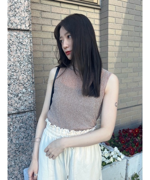 SNIDEL（スナイデル）の「ラメカットハイネック（Tシャツ