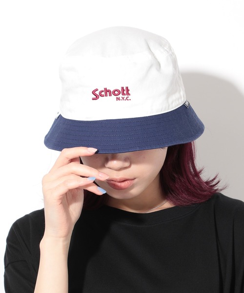 schott（ショット）の「【SCHOTT】ロゴバイカラーバケットハット SC018（ハット・メンズ・グレー/ベージュ/ホワイト・FREE）」の4枚目の写真