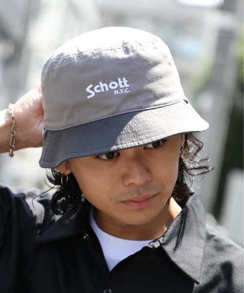 schott（ショット）の「【SCHOTT】ロゴバイカラーバケットハット SC018（ハット・メンズ・グレー/ベージュ/ホワイト・FREE）」の8枚目の写真