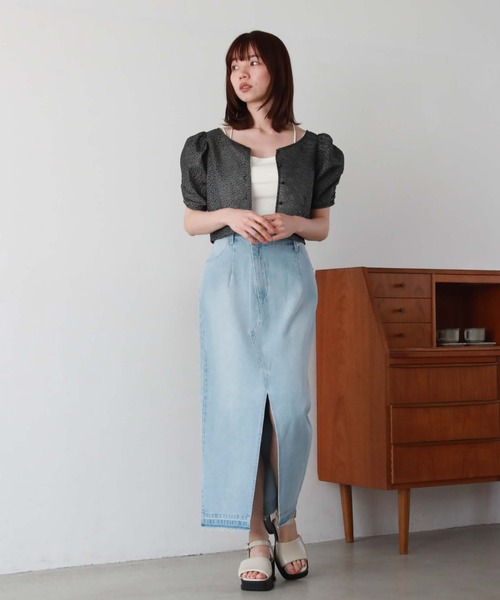 archives(アルシーヴ)の「クロスウエストデニムタイトスカート(デニムスカート・レディース・サックスブルー/ブルー・SMALL/MEDIUM)」の14枚目の写真