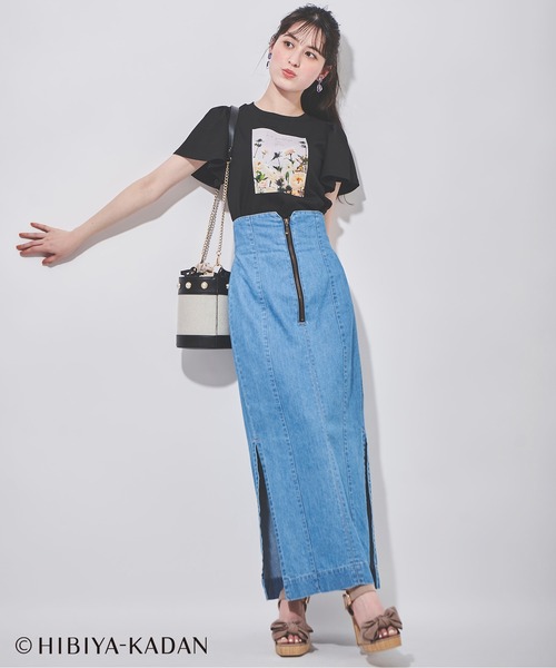 Blumarine 花柄フリル袖Tシャツ 花柄刺繍袖フリルブラウス（シャツ/ブラウス）｜pairmanon