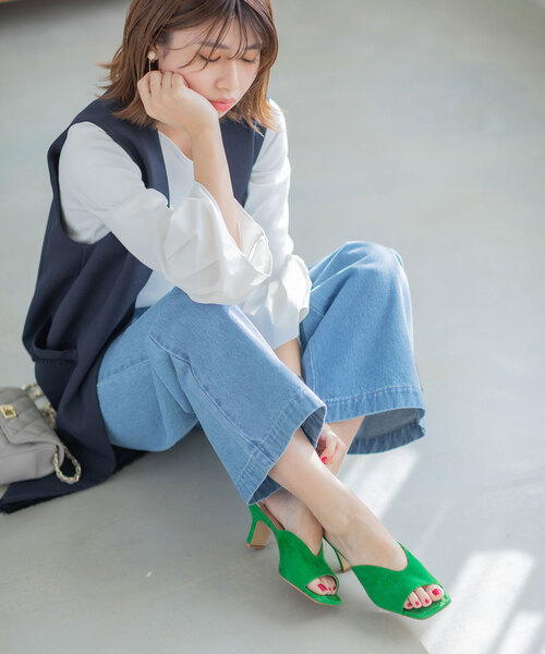 La TOTALITE（ラトータリテ）の「【FABIO RUSCONI /ファビオルスコーニ】スウェードミュール（サンダル・レディース・グリーン/ベージュ・38/36/37）」の10枚目の写真