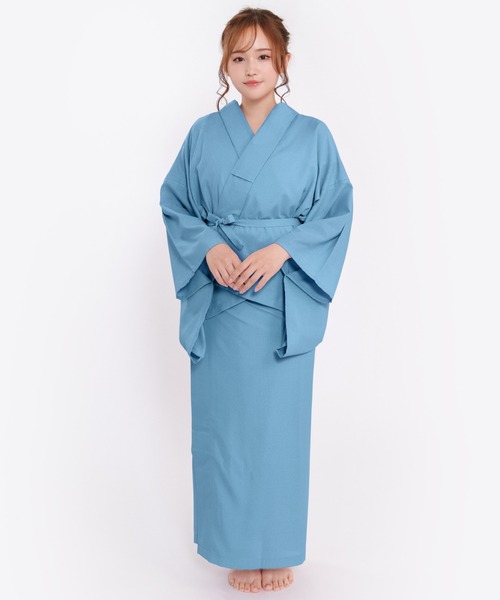 KYOETSU（キョウエツ）の「夏用クールパス二部式襦袢（着物・レディース・ふじ色系/ネイビー/スカイブルー/レッド/ホワイト/ブラック/ピンク・L/M）」の3枚目の写真