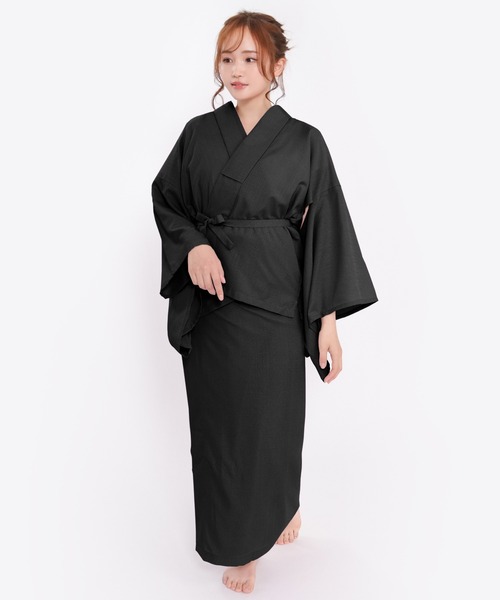 KYOETSU（キョウエツ）の「夏用クールパス二部式襦袢（着物・レディース・ふじ色系/ネイビー/スカイブルー/レッド/ホワイト/ブラック/ピンク・L/M）」の2枚目の写真