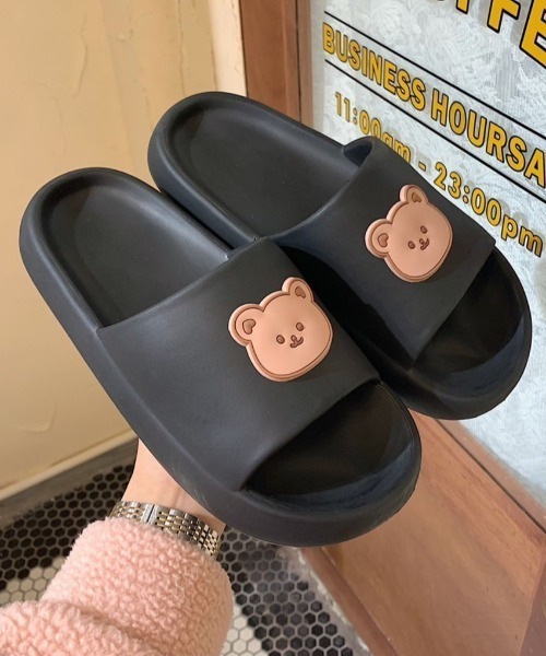 LAC-VERT（ラック・ヴェール）の「ベアシャワーサンダル/スリッパ（サンダル・レディース・ブラック/アイボリー・L/M）」の11枚目の写真