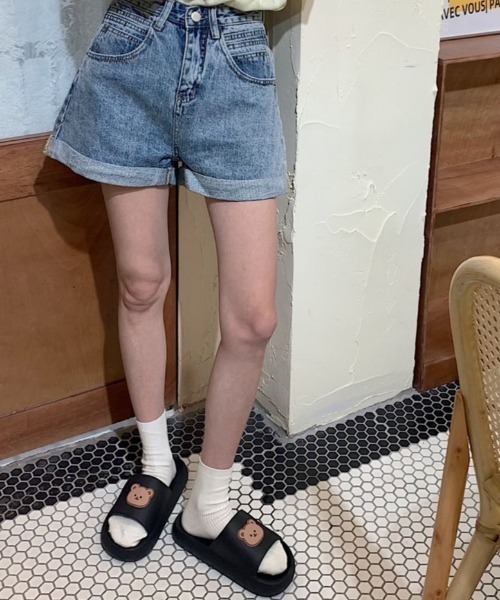 LAC-VERT（ラック・ヴェール）の「ベアシャワーサンダル/スリッパ（サンダル・レディース・ブラック/アイボリー・L/M）」の6枚目の写真