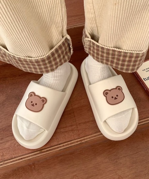 LAC-VERT（ラック・ヴェール）の「ベアシャワーサンダル/スリッパ（サンダル・レディース・ブラック/アイボリー・L/M）」の10枚目の写真