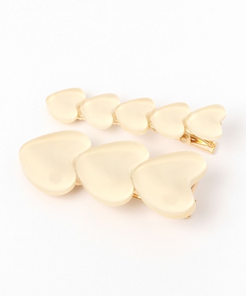 LOWRYS FARM（ローリーズファーム）の「ハートクリップ　 906306（バレッタ/ヘアクリップ・レディース・ブラウン/アイボリー/グレー/キャメル・FREE）」の9枚目の写真