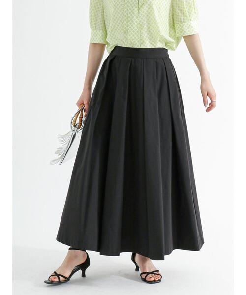 Te chichi（テチチ）の「リネン混ポプリンタックロングスカート（スカート・レディース・キナリ/ブラック・F）」の10枚目の写真