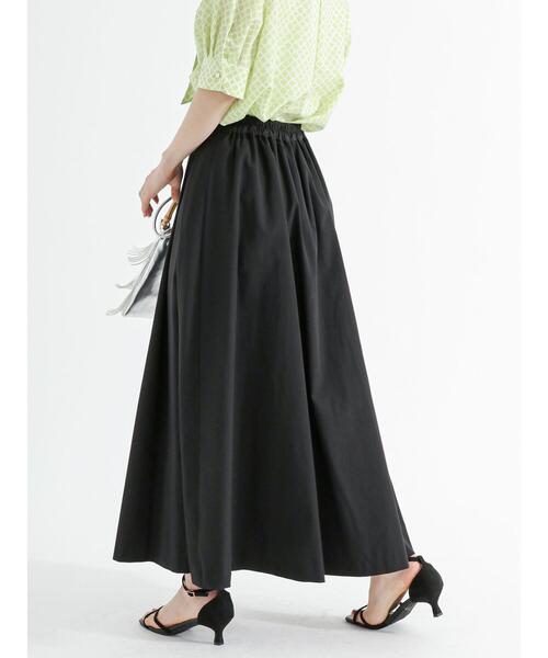 Te chichi（テチチ）の「リネン混ポプリンタックロングスカート（スカート・レディース・キナリ/ブラック・F）」の11枚目の写真
