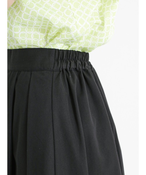 Te chichi（テチチ）の「リネン混ポプリンタックロングスカート（スカート・レディース・キナリ/ブラック・F）」の4枚目の写真
