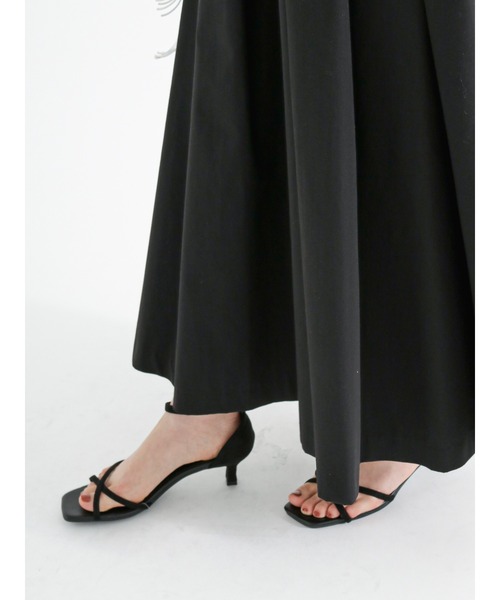 Te chichi（テチチ）の「リネン混ポプリンタックロングスカート（スカート・レディース・キナリ/ブラック・F）」の5枚目の写真