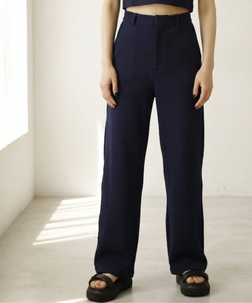 Per sist ence(パーシエンス)の「Per sist ence/パーシエンス ジャガードストレートパンツ(その他パンツ・レディース・ブラック/ネイビー/オフホワイト・FREE)」の3枚目の写真