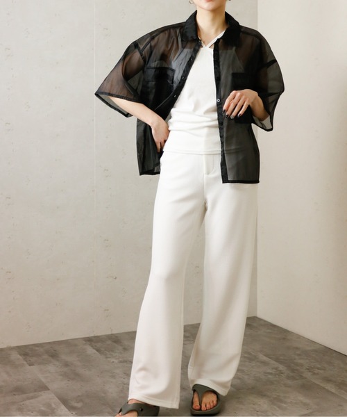 Per sist ence(パーシエンス)の「Per sist ence/パーシエンス ジャガードストレートパンツ(その他パンツ・レディース・ブラック/ネイビー/オフホワイト・FREE)」の8枚目の写真